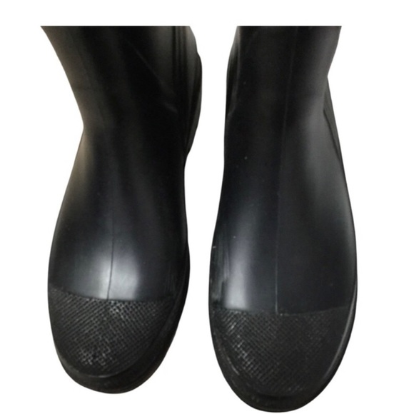 *SOLD* BURBERRY Knit Top Nova Check Black Rubber Knee Boots, SZ 40. - Picture 4 of 8